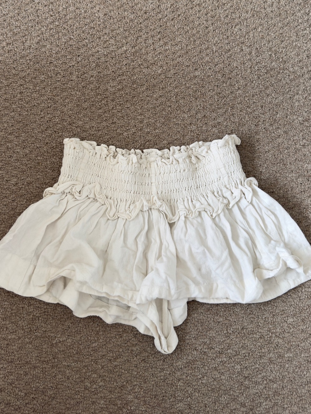 Urban Outfitters Kimchi Blue Cream Smocked Waist Shorts